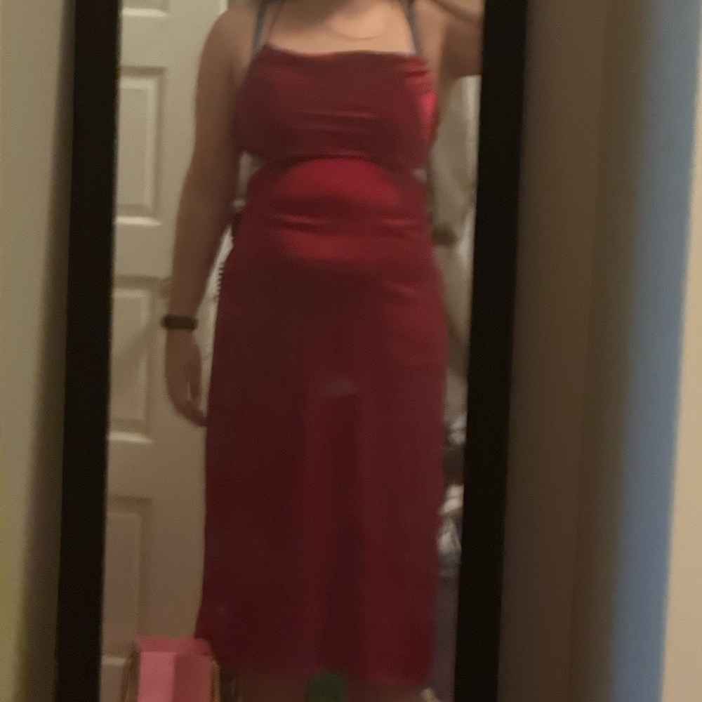 Elegant Red Midi Dress